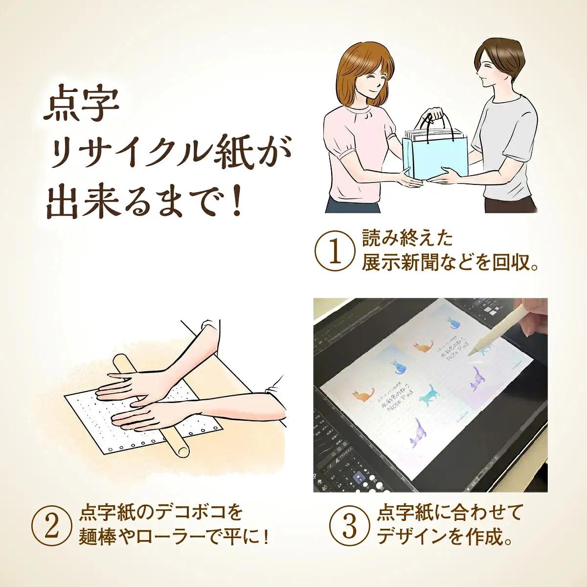 点字用紙アップサイクルポチ袋セット ほのぼのシリーズ 