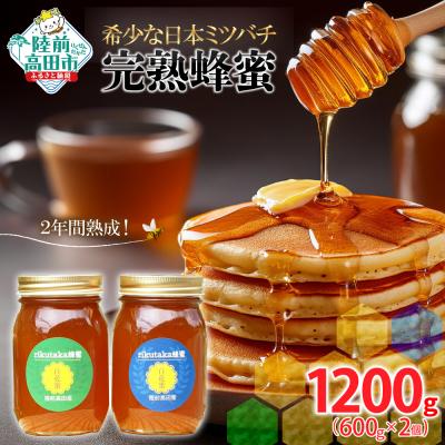 ふるさと納税 陸前高田市 完熟蜂蜜 600g×2個 希少 日本ミツバチ 2年間熟成 はちみつ 無添加 百花蜜 ギフト 贈答品