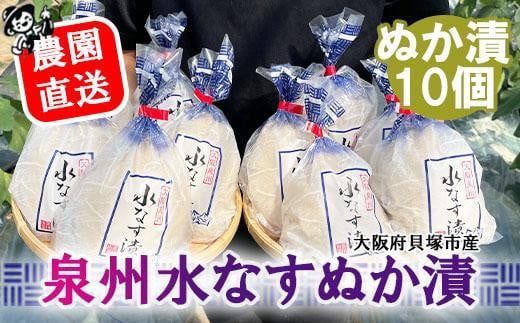 
【先行予約】北野農園　泉州水なすぬか漬10個
