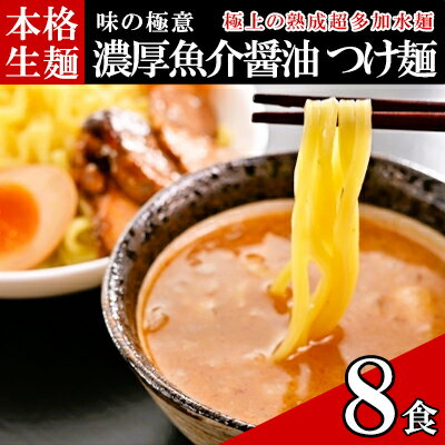【ふるさと納税】只見生らーめん 8食 【つけ麺スープ付】 ラーメン 本格 生麺 太麺 熟成多加水麺 ご当地ラーメン 冷蔵