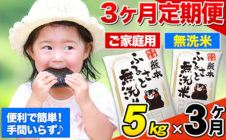 【3ヶ月定期便】熊本ふるさと無洗米 5kg 訳あり《お申込み月の翌月から出荷開始》 熊本県産 無洗米 5kg×1袋---mifune_lcl_137_mo3num1---