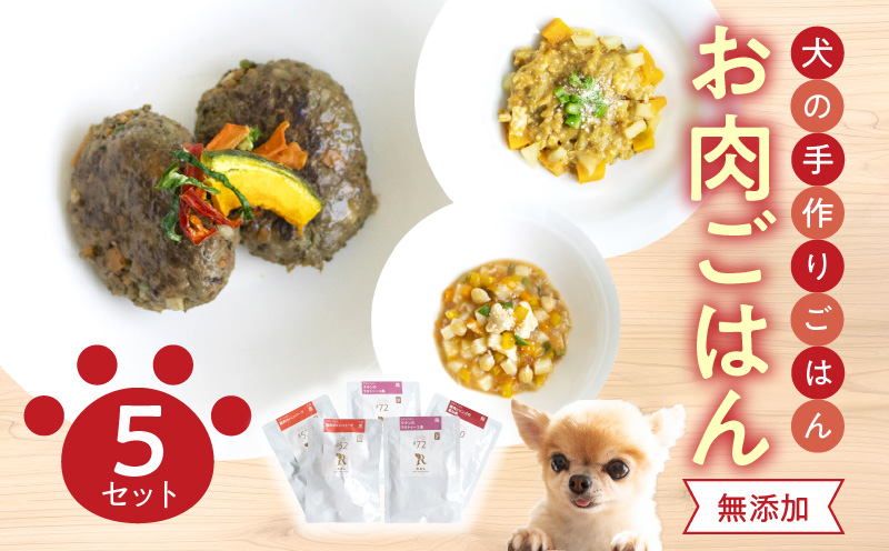 【R15006】ドッグフード　無添加　お肉ごはん5点セット　【犬の手作りごはん】