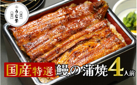 うなぎ 蒲焼 真空パック 特選 国産 ４人前 うな繁 うな重 ひつまぶし たれ付き お中元 ギフト 富士山 湧水 ウナギ 鰻 土用 丑の日 個包装 人気 美味しい 小分け 静岡県