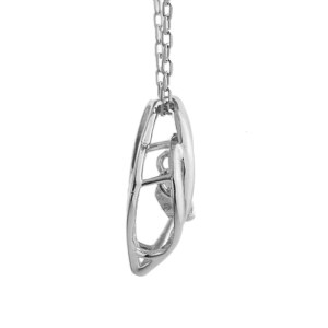ダンシングストーンダイヤペンダント(ネックレス)【love pretzel】10金ホワイトゴールド・0.05ct　D10-0065