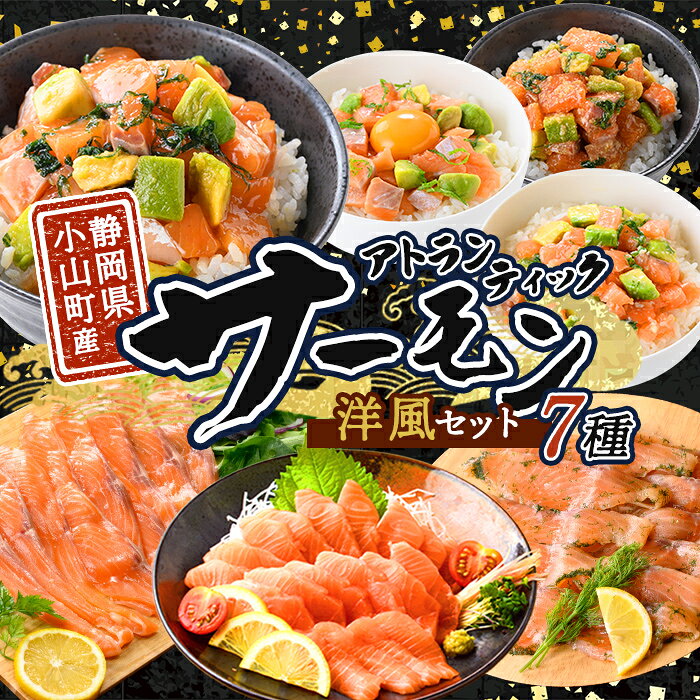 【ふるさと納税】小山町産 アトランティック サーモン (冷凍) 洋風セット ｜ サーモン アトランティックサーモン アトランティック 国産 鮭 刺身 魚介 海鮮 海鮮丼 ポキ ポキ丼 スモークサーモン グラブラックス 燻製 詰合せ 詰め合わせ セット 洋風 洋食 食べ比べ