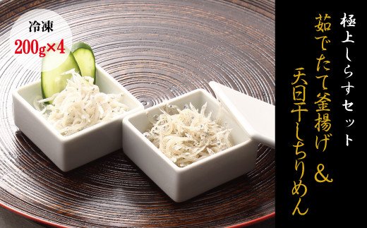 
【セット】釜揚げしらす(200g×2) と 天日干しちりめん(200g×2)【冷凍】無添加・無着色 しらす シラス 釜揚げ 小分け 冷凍 ちりめん
