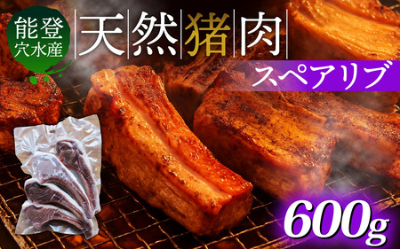 能登 穴水産 天然猪肉スペアリブ 600g / いのしし イノシシ 狩猟 天然 自然 国産 能登半島 奥能登 のと 里山 肉 お肉