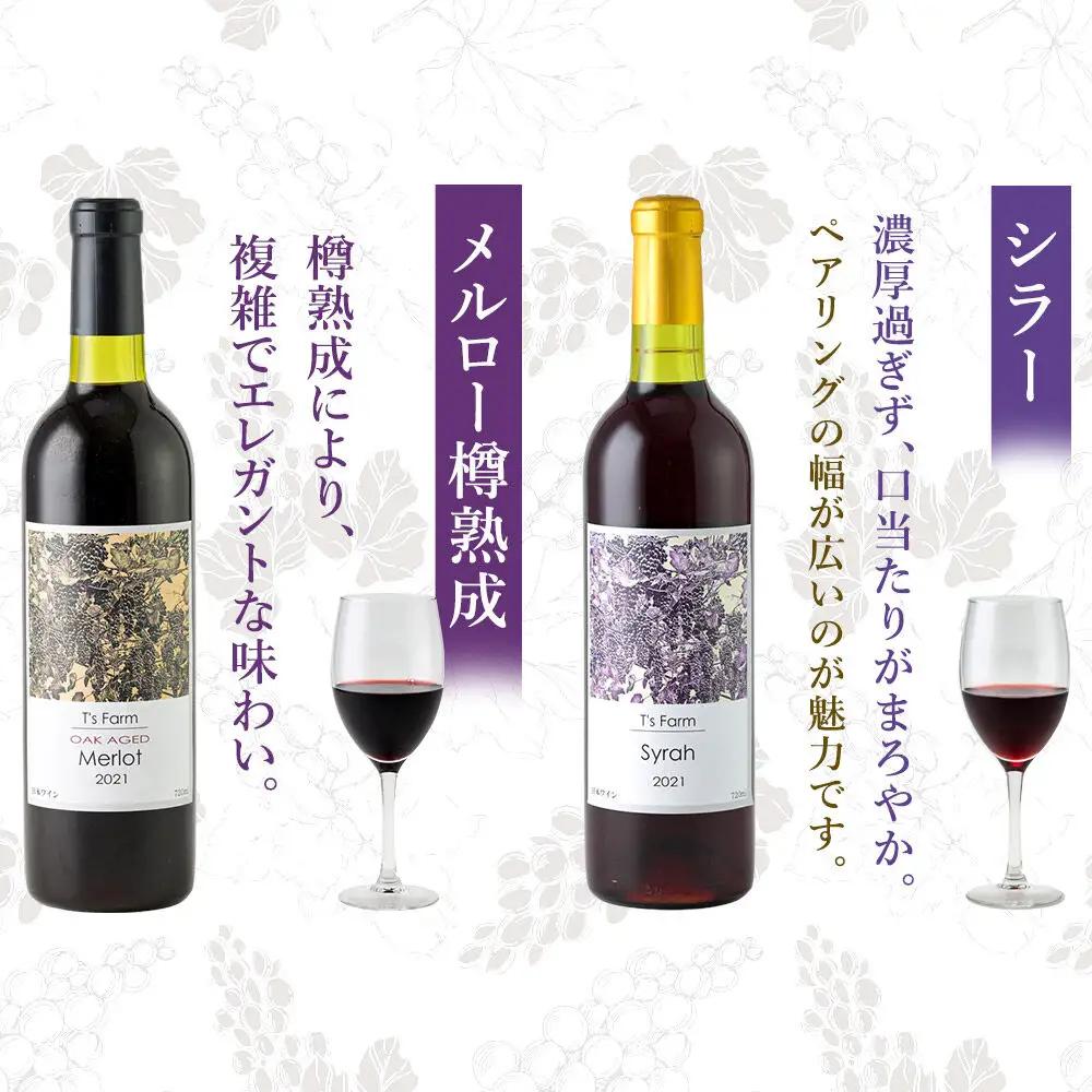 赤ワイン 飲み比べ 2本セット メルロー樽熟成・シラー 720ml×各1本