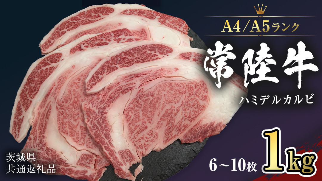 
【 常陸牛 】 ハミデルカルビ 1kg (6～10枚) （茨城県共通返礼品） カルビ 黒毛和牛 国産黒毛和牛 和牛 国産 牛肉 牛 お肉 肉 ひたち牛 冷凍[CD054sa]
