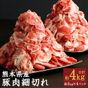 【ふるさと納税】熊本県産 豚肉細切れ 合計約4kg 約1kg×4袋 小間切れ 豚肉 スライス お肉 熊本県産 九州産 国産 冷凍 送料無料