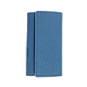 豊岡財布 三つ折り キーケース ドイツ製高級皮革使用 ジーンブルー/ おしゃれ キーケース 鍵入れ メンズ レディース