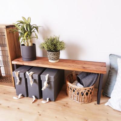 ふるさと納税 守口市 無垢材とアイアンのシェルフ H30cm W80cm / BR / 植物由来の天然オイル / 完成品 |  | 02