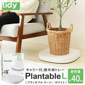 tidy ティディ Plantable L（キャスター付植木鉢トレイ）【ホワイト】015EB13N.／Lサイズ 台 観葉植物 トレイ プランター 受け皿 受皿 鉢皿 らくらく移動 可動式 軽量 ガーデニング リビング オフィス 玄関 掃除用品 掃除 お掃除 日用品 インテリア 雑貨 おしゃれ
