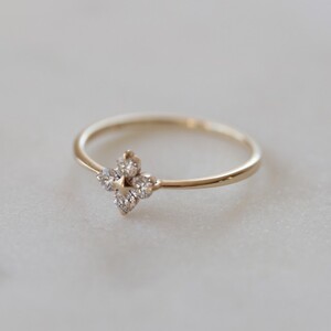 K10YG 4石 ダイヤモンドリング H-3