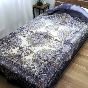 【シングルサイズ】吸湿発熱シルキータッチ2枚合わせ毛布 ブルー1枚 YO-4800-BL