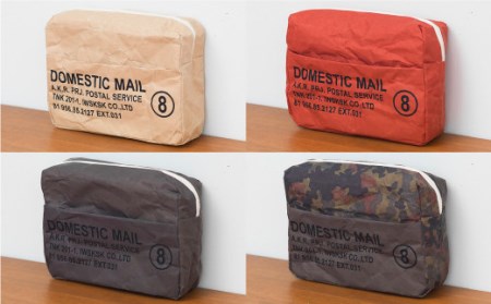 【使うほどに味が出る！】【岩嵜紙器】 ポーチ クラッチバック「DOMESTIC MAIL 3点セット [ZA01] 