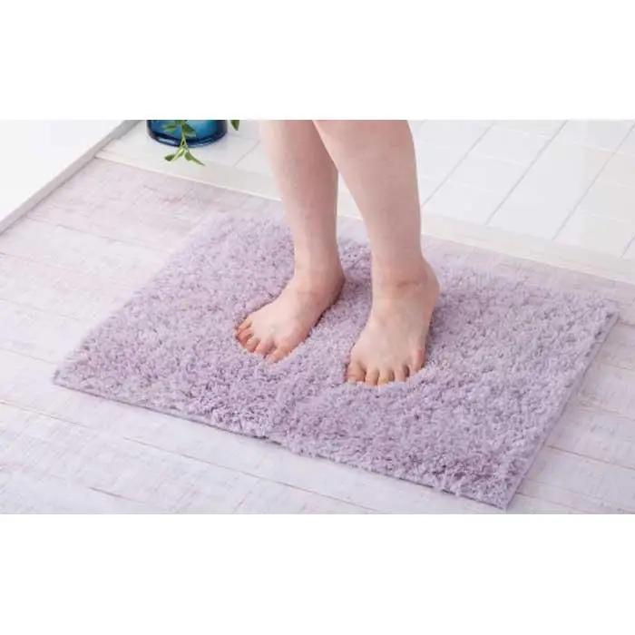 ふわふわコスモトロン吸水速乾バスマット30mm ライトグレー 縦45cm×横60cm