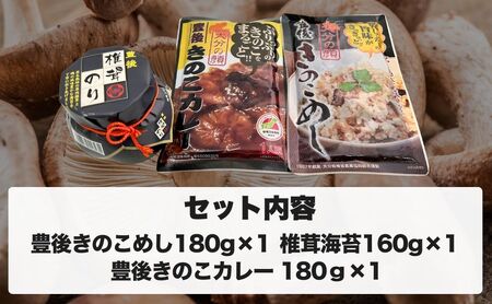 豊後きのこカレー＋豊後きのこめし＋椎茸海苔160g | 津久見市