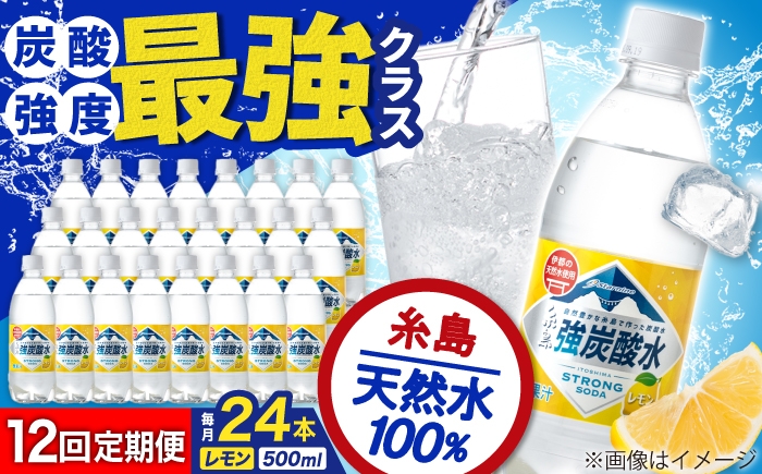 
                  【全12回定期便】強炭酸水 レモン 500ml × 24本  糸島市 / スターナイン 炭酸水 国産 [ARM014]
                