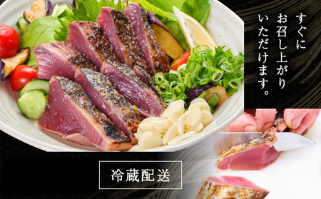 【３回定期便】炭焼きかつおのたたき　塩けんぴ１袋セット　１節　薬味付き　1.5～2人前　カツオのたたき 鰹 カツオ たたき 海鮮 冷蔵 訳あり 惣菜 16500円 魚介 お手軽 おかず 加工食品 加工