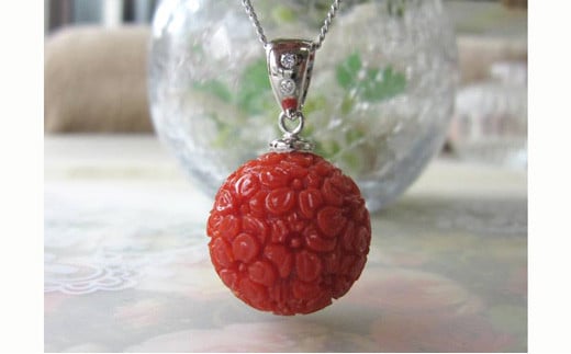 珊瑚職人館の珊瑚ペンダント184