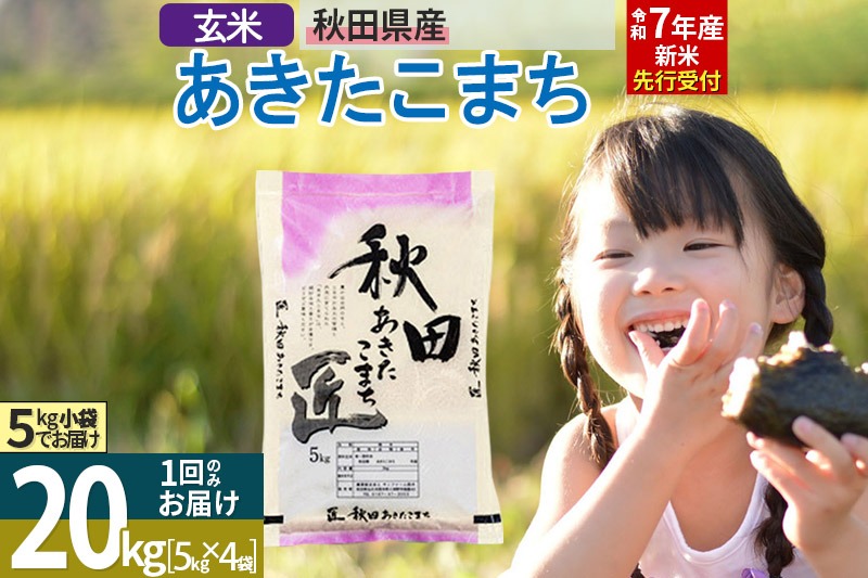 【玄米】＜令和7年産 新米予約＞ 秋田県産 あきたこまち 20kg (5kg×4袋) 20キロ お米 新米|02_snk-020801s
