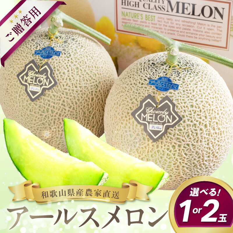 【ふるさと納税】農家直送!和歌山県御坊市産アールスメロン 1玉 2玉≪先行予約 2025年7月より順次発送分≫ ふるさと納税 メロン 先行予約 ふるさと納税 フルーツ 予約 1玉 2玉 くだもの 果物 送料無料 数量限定