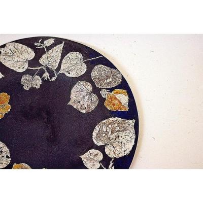 ふるさと納税 恩納村 つづるガラスアート　ゆうなの花-SUMI-特大大皿　吉田栄美子作 |  | 02