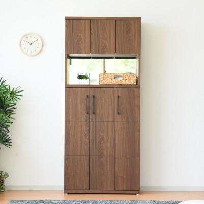 ふるさと納税 大川市 幅約80cmシューズボックス(約24足/オープン部付き)　ブラウン