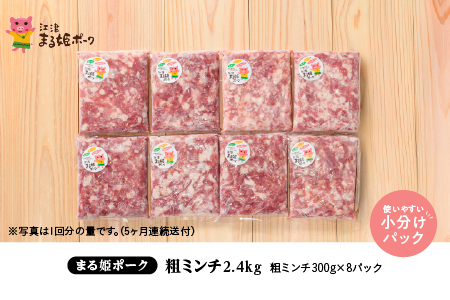 【5カ月定期便】まる姫ポーク 粗ミンチ 3kg