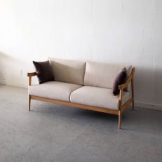 アームソファ 道産ナラ 2人掛け 北海道  MOOTH チェア  インテリア 手作り 家具職人 椅子