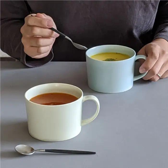 【波佐見焼】スープカップ マグカップ ペアセット ミントブルー・アイボリー 食器 皿 【永峰製磁】【eiho】 [RA59] 波佐見焼