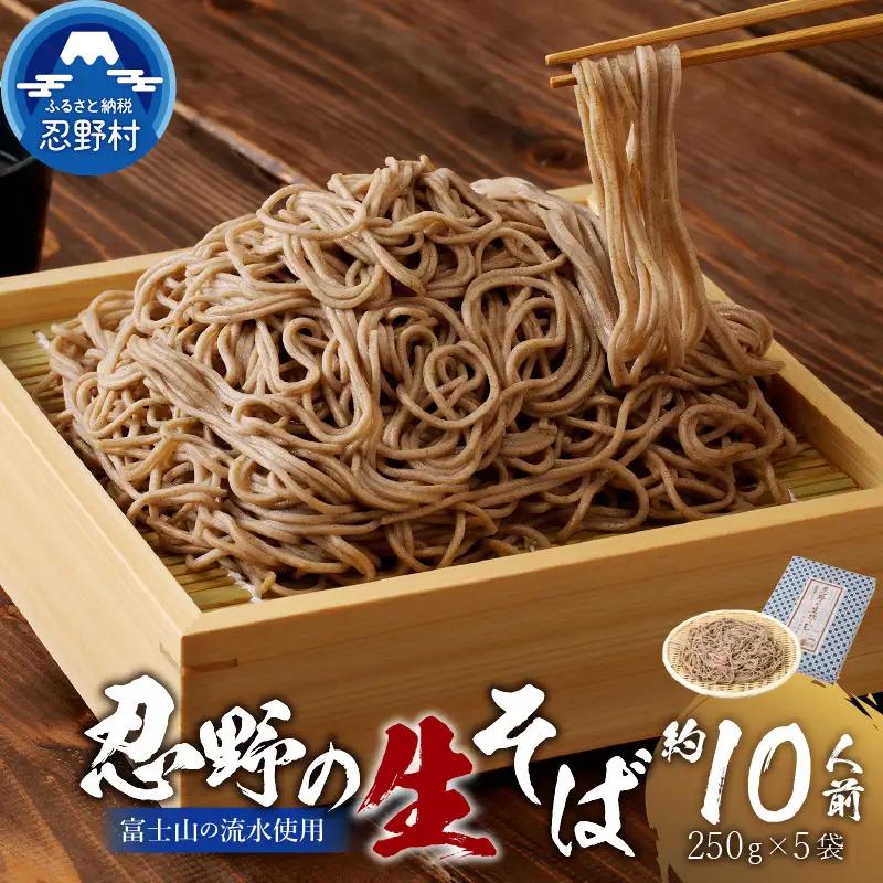 富士山の流水で作る”忍野の生そば”　約10人前（250ｇ×5個入り） 蕎麦