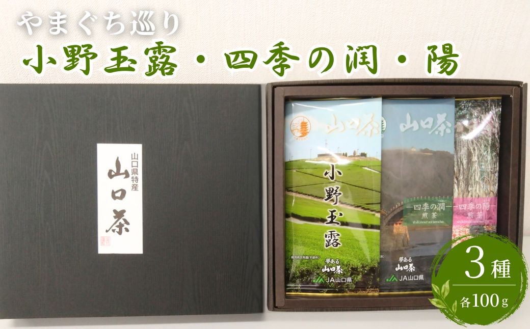 
                  やまぐち巡り　小野玉露・四季の潤・陽～ふるさとの味「山口茶」～【やまぐち巡り 小野玉露 玉露 四季の潤 四季の陽 山口茶 煎茶 一番茶 荒茶加工 中級茶葉 高香り 新茶 煎茶本来の味 ふるさとの味 柔らかい茶葉 成熟茶葉 香り追求 日本茶 逸品】
                