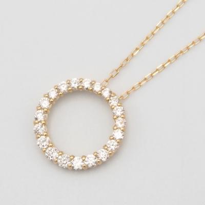 ふるさと納税 甲府市 K18　0.3ctダイヤモンド　サークルペンダントネックレス　FHH-019917 |  | 01