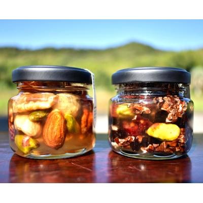 ふるさと納税 和歌山市 ナッツ・ドライフルーツの蜂蜜漬　峠プレミアム小瓶2種セット【萌(MOE)】【玄(KURO)】　 |  | 01