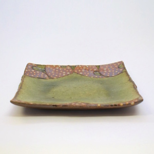 釉彩小角皿 2枚セット 和食器 陶芸品《受注制作》皿 角皿 正方形 プレート 取り皿 和食器 おすすめ おしゃれ 陶芸 手作り 陶器 陶芸作家