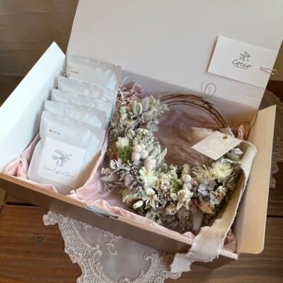 ふるさと納税 城陽市 自家焙煎珈琲とドライフラワーリース