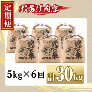 【E7037】＜令和7年産 先行予約！＞《定期便・全6回》田舎塾特別栽培米「がんこ米ゆめぴりか」(5kg×6回・計30kg) 【2025年10月中旬以降順次発送】 米 お米 白米 北海道産 北海道米 