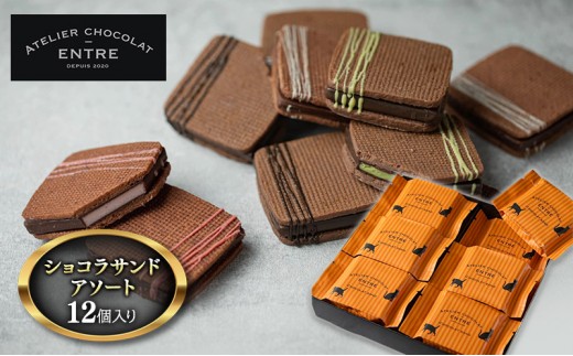 
                  サンドクッキー ATELIER CHOCOLAT ENTRE ショコラサンド アソート 12個 セット 詰め合わせ お菓子 おやつ 洋菓子 焼菓子 焼き菓子 クッキー チョコサンドクッキー ギフト 贈り物 プレゼント 静岡 静岡県 浜松市 【配送不可：北海道・沖縄・離島】 [№5786-3940]
                