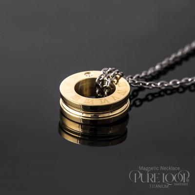 ふるさと納税 東大阪市 管理医療機器　純チタン永久磁気ネックレス　PURE　LOOP　OZ　リングゴールド　50cm