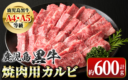 【A01018】＜A4・A5等級＞鹿児島黒牛カルビ焼肉用(約600g) 鹿児島 国産 九州産 黒毛和牛 牛肉 カルビ 和牛日本一 牛肉専門店 A4 A5 等級 焼肉 バーベキュー BBQ ギフト 贈答【新村畜産】