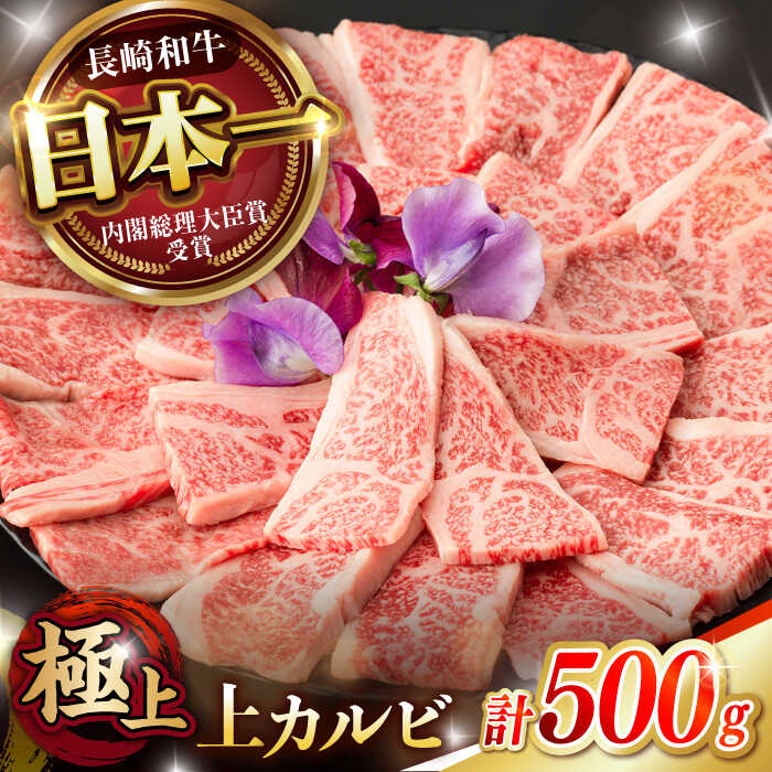 【ふるさと納税】長崎和牛 A5 焼肉 上カルビ 500g / 和牛 牛肉 肉 カルビ かるび A5ランク キャンプ BBQ バーベキュー / 諫早市 / 野中精肉店[AHCW051]