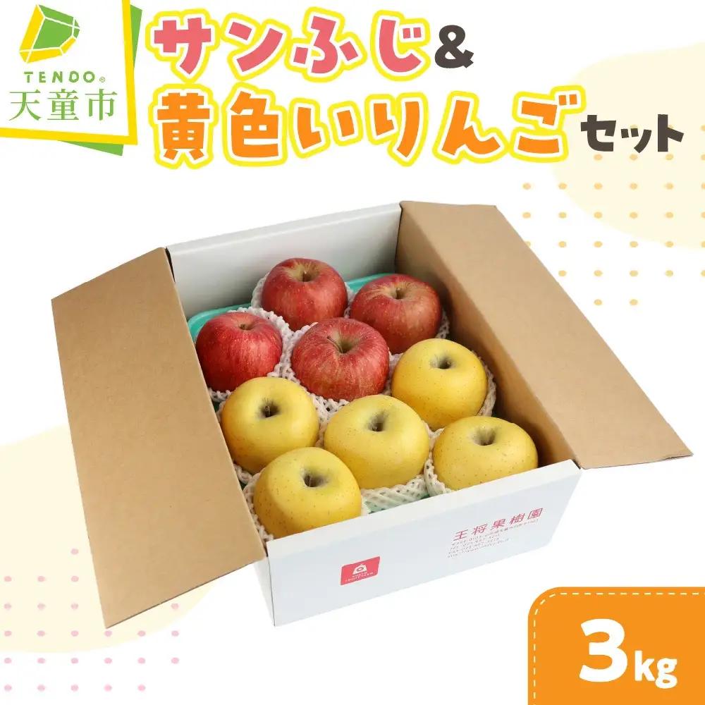 りんご サンふじ ＆ 黄色いりんご 3kgセット シナノゴールド or 王林