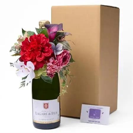 アートボトルフラワー(商標登録認定商品)ワインテイスト100%ぶどう由来飲料セット_花・観葉植物  花 _【1543859】