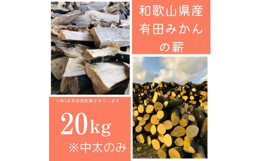 
薪 キャンプ用 有田みかんの薪20kg(中太のみ)
