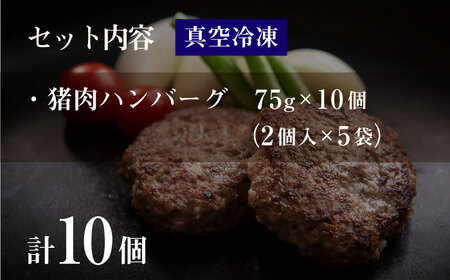 猪肉ハンバーグ750gセット（10個入り 5パック詰め合わせ）長崎県波佐見産 イノシシ肉100%使用【モッコ】[CE10]