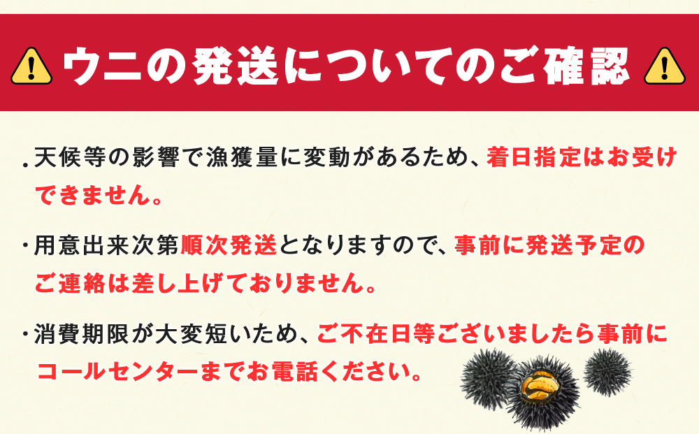 【期間限定】稚内の厳選ムラサキウニ 生パック 獲れたて即日発送! 100g×1パック