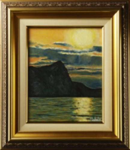 
                  油彩画　シリパと夕日
                