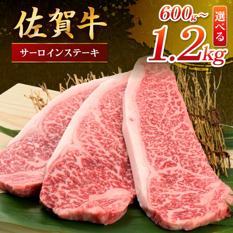 【ふるさと納税】佐賀牛 サーロインステーキ＜容量が選べる／600g（300g×2）〜1200g（300g×4）＞